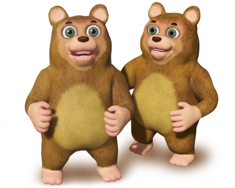 two happy bear cubs
