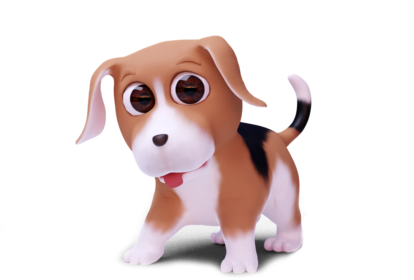 cute puppy wagging his tail